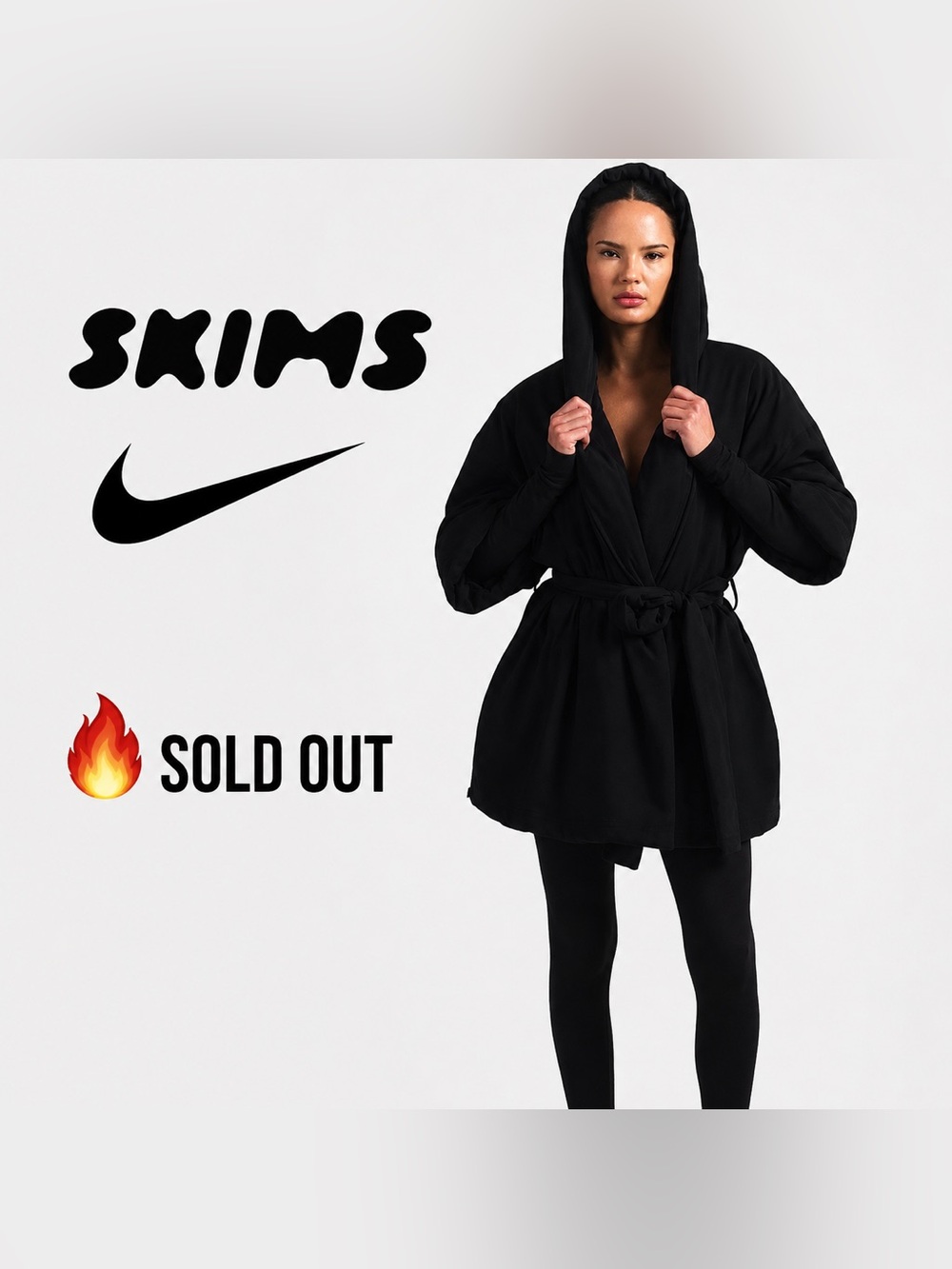 NEW SKIMS Nike Wrap Jacket - Medium  - Black